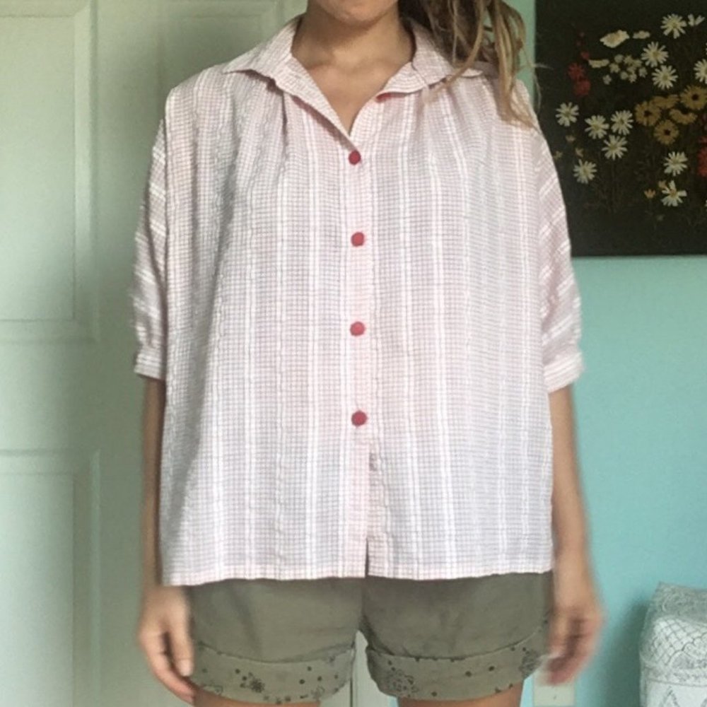 Vintage Plaid Smock Top